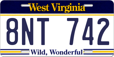 WV license plate 8NT742