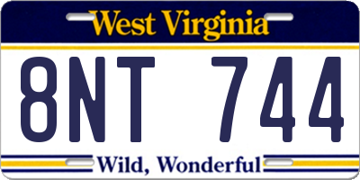 WV license plate 8NT744