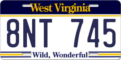 WV license plate 8NT745