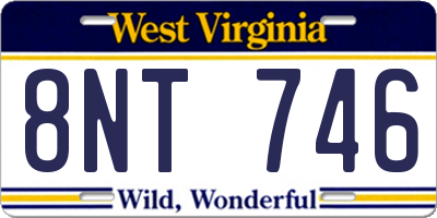 WV license plate 8NT746