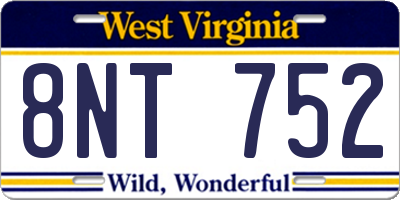 WV license plate 8NT752