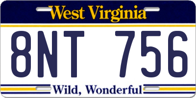 WV license plate 8NT756