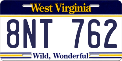 WV license plate 8NT762