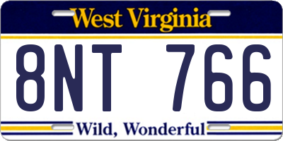 WV license plate 8NT766