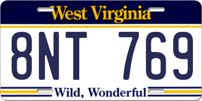 WV license plate 8NT769