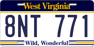 WV license plate 8NT771