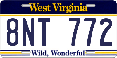 WV license plate 8NT772