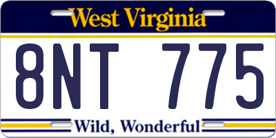 WV license plate 8NT775