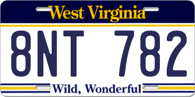 WV license plate 8NT782