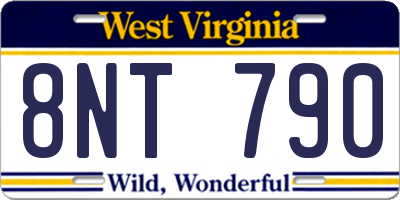 WV license plate 8NT790
