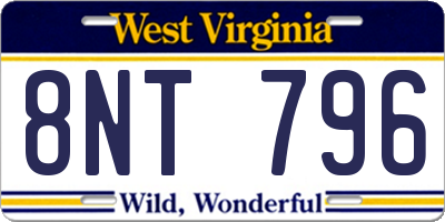 WV license plate 8NT796