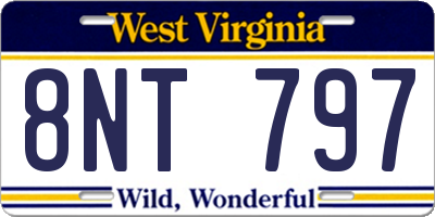 WV license plate 8NT797