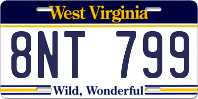 WV license plate 8NT799