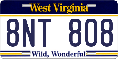 WV license plate 8NT808