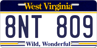 WV license plate 8NT809