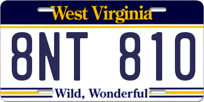 WV license plate 8NT810