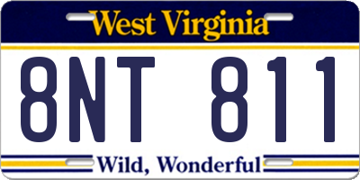 WV license plate 8NT811