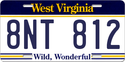 WV license plate 8NT812