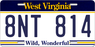 WV license plate 8NT814
