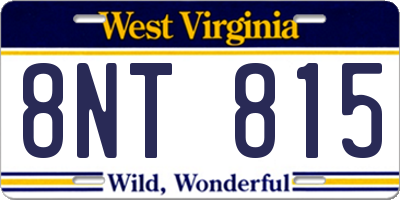 WV license plate 8NT815