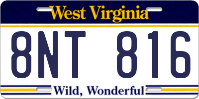 WV license plate 8NT816