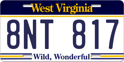 WV license plate 8NT817
