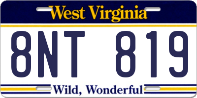 WV license plate 8NT819