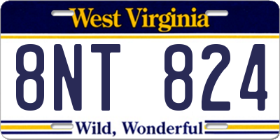 WV license plate 8NT824