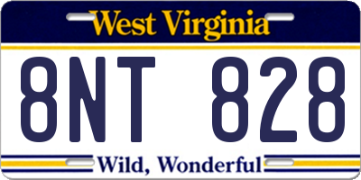 WV license plate 8NT828