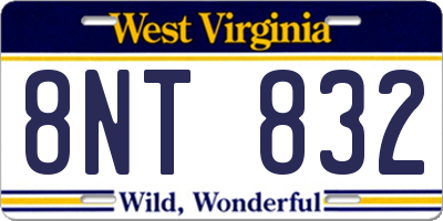 WV license plate 8NT832