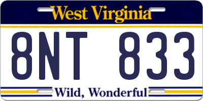 WV license plate 8NT833