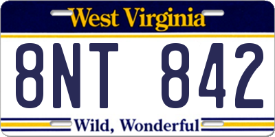 WV license plate 8NT842