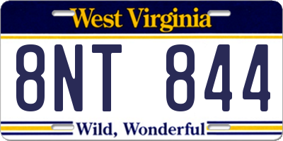 WV license plate 8NT844