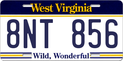 WV license plate 8NT856