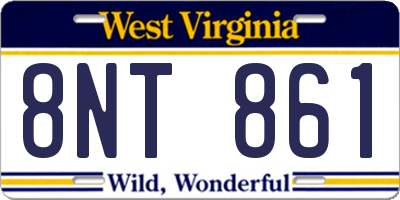 WV license plate 8NT861
