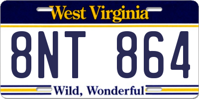 WV license plate 8NT864