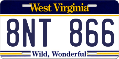 WV license plate 8NT866