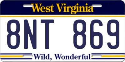 WV license plate 8NT869