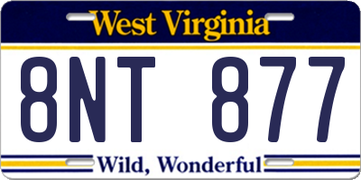 WV license plate 8NT877