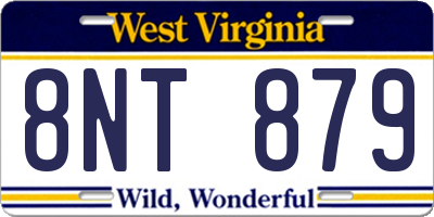 WV license plate 8NT879