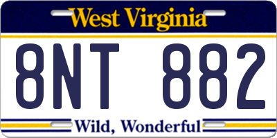 WV license plate 8NT882