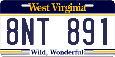 WV license plate 8NT891