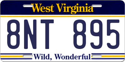 WV license plate 8NT895