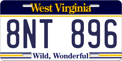 WV license plate 8NT896