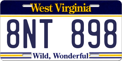 WV license plate 8NT898