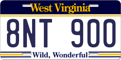 WV license plate 8NT900