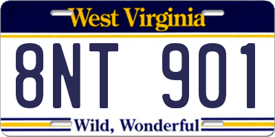 WV license plate 8NT901