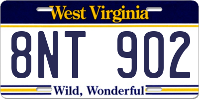 WV license plate 8NT902