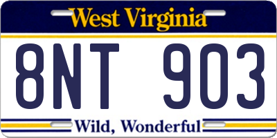 WV license plate 8NT903