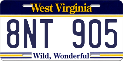 WV license plate 8NT905